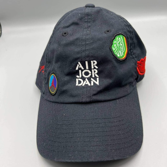 Air Jordan 23 Flight Hat Men Black Embroidered Jumpman Strap Back Sticker Cap
